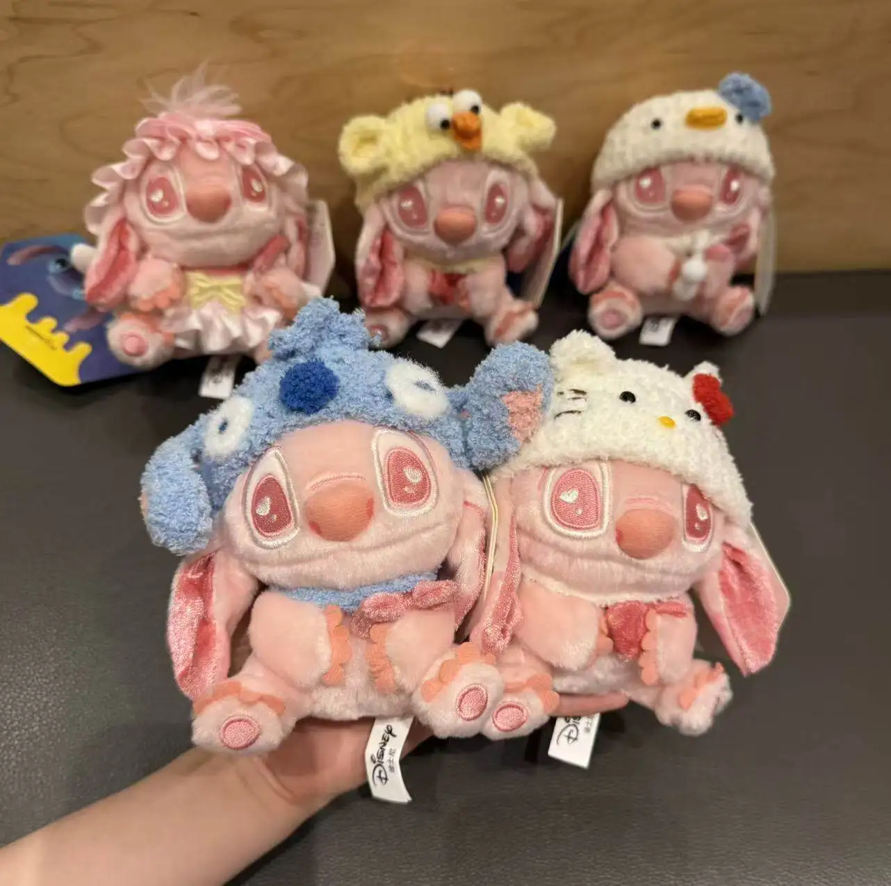 

Genuine Disney interstellar baby pink Stitch bag pendant cute cartoon plush doll pendant keychain gift Bag charm