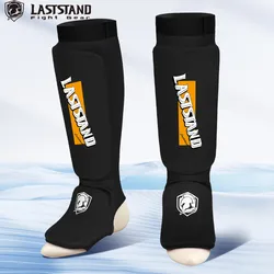 LASTSTAND 1 Pair Shin Instep Pads MMA Leg Foot Guards Muay Thai Kick Boxing Guard Protector With Hook & Loop Shin Instep Guard