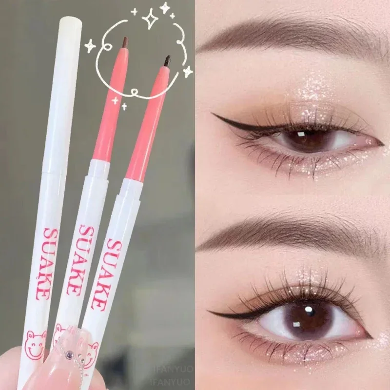 Gemakkelijk te kleuren eyelinerpotlood Eyeliner gelpen Waterdichte langdurige zwarte en bruine eyeliner voor beginners Oogmake-up