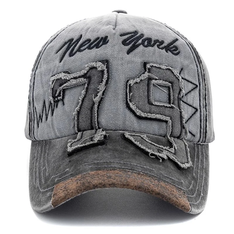 European and American cross-border washed distressed personalized baseball cap Embroidered sun protection baseball cap