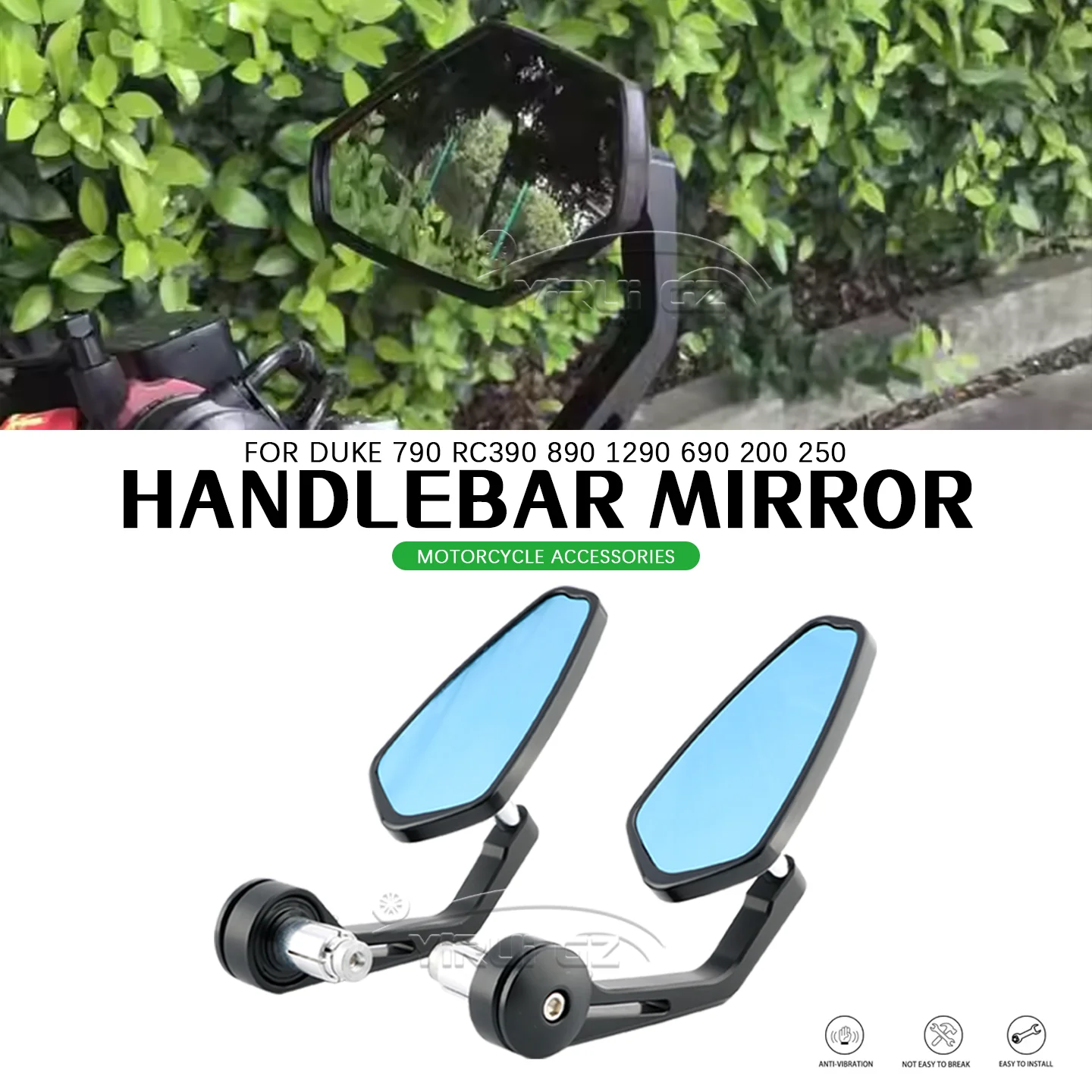 Universal Side View Mirror Motorcycle Rearview Mirror 7/8