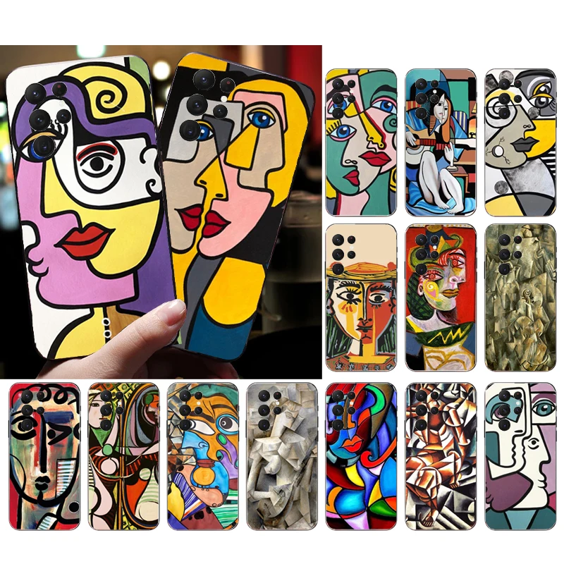 Picasso Abstract Art Paint Phone Case For Samsung S25 S24 S23 S22 S21 Ultra S24 S23 S22 S21 Plus S24 S21 S20 FE