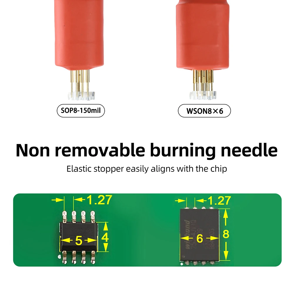SOP8 WSON8 Federstift-Testsonde für Chip-Brennen, Lesen und Schreiben, Modulares, austauschbares Design für DIY-Motherboards – Detail 3