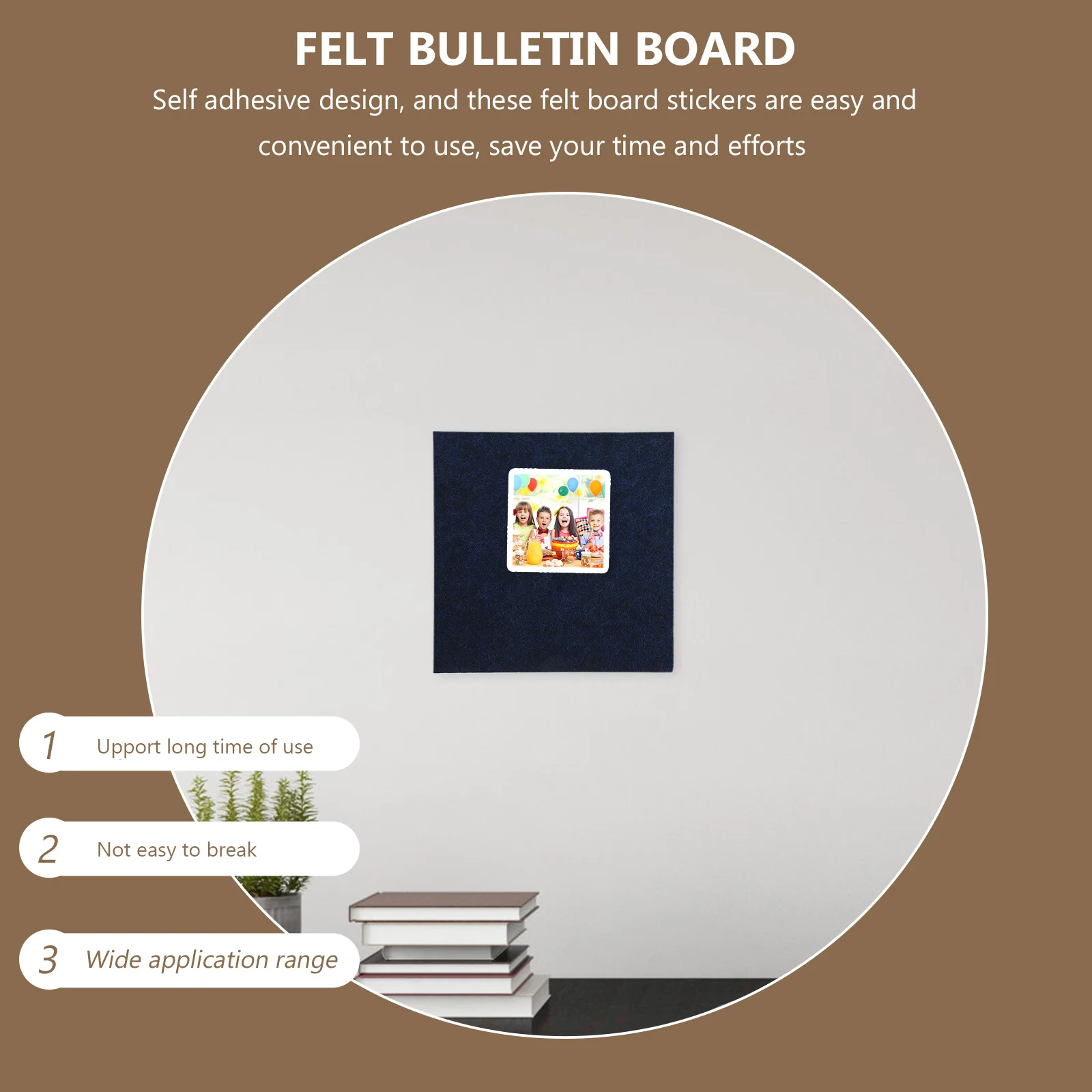 

4Pcs Felt Bulletin Board Tiles Square Design Long Lasting Decorative Photo Display Memo Storage Felt Bulletin Board