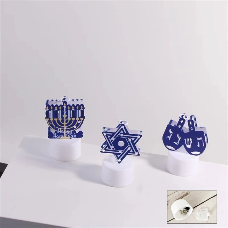 Art LED Lamps Iron Texture Safe with Long Lasting Battery Life Suitable for Home Decors for Hanukkah Celebration 87HA