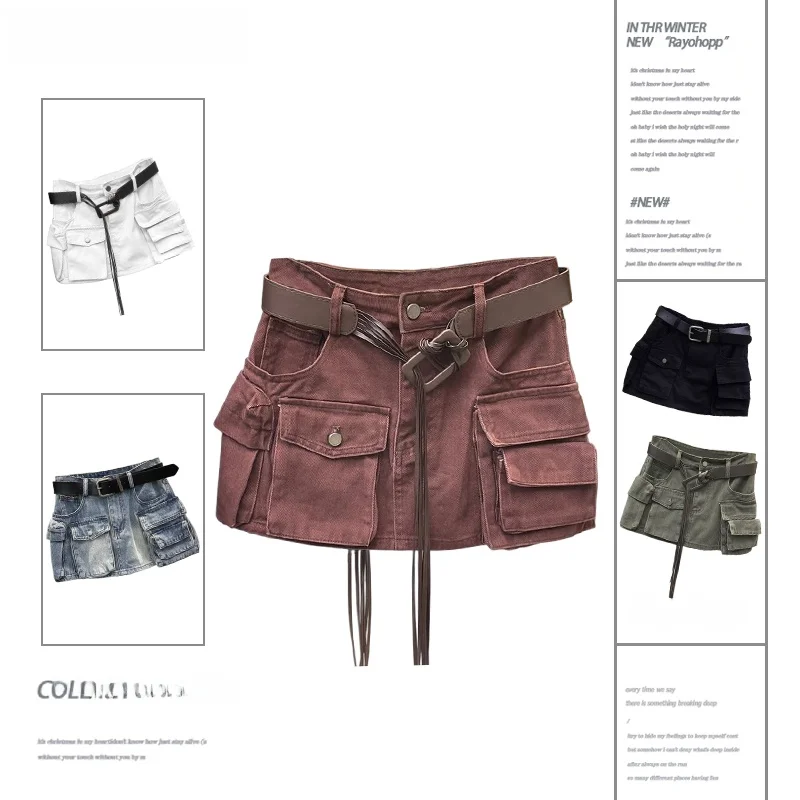 Casual A-Line  Skirt Women's Early Autumn New Style Slimming Age-Defying Fashionable High Waist Workwear Series Skirt