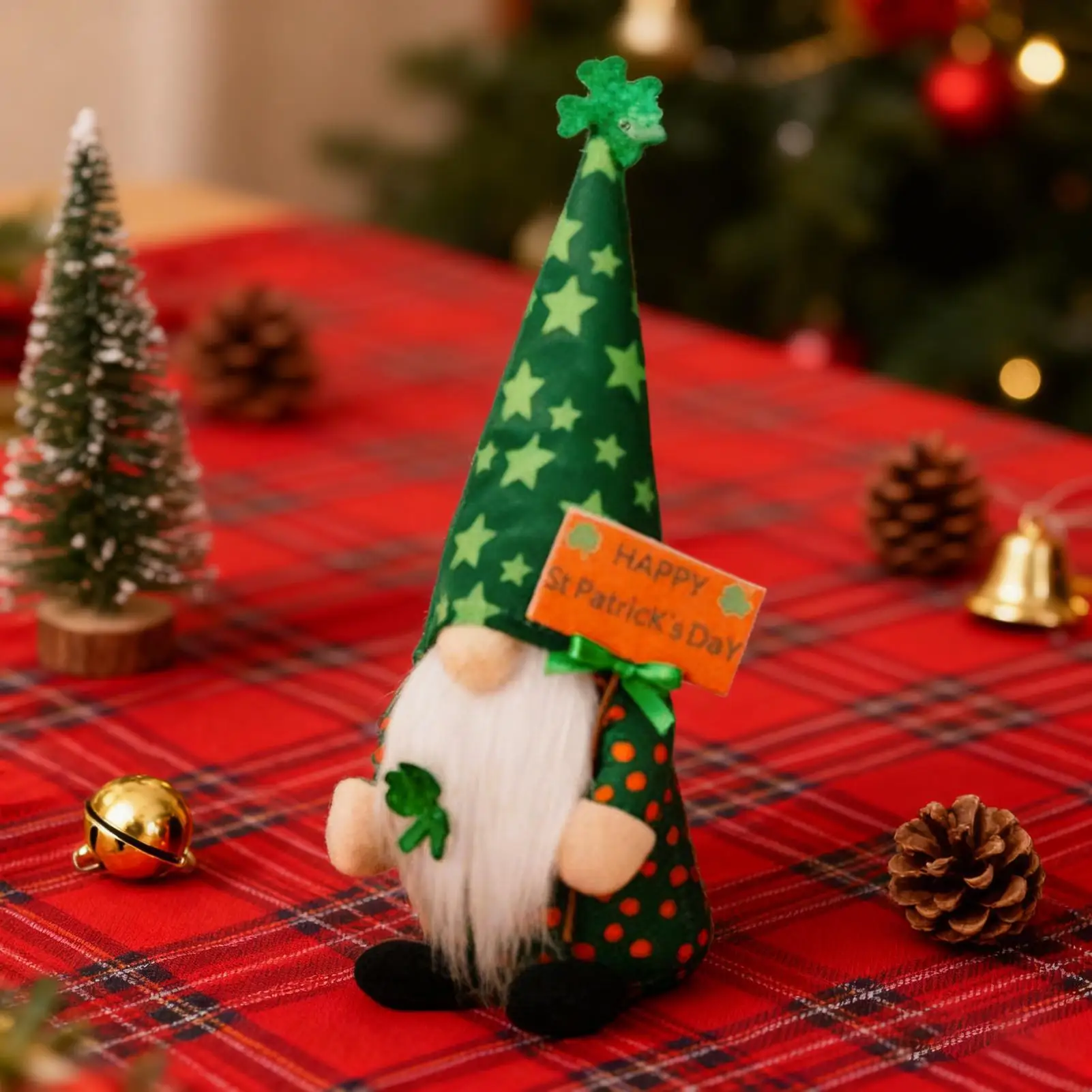 Gnome Christmas Decorations Holiday Cute St Patrick Day Swedish Tomte Gnomes Faceless Doll For Desk Table Shelf Mantel Tiered