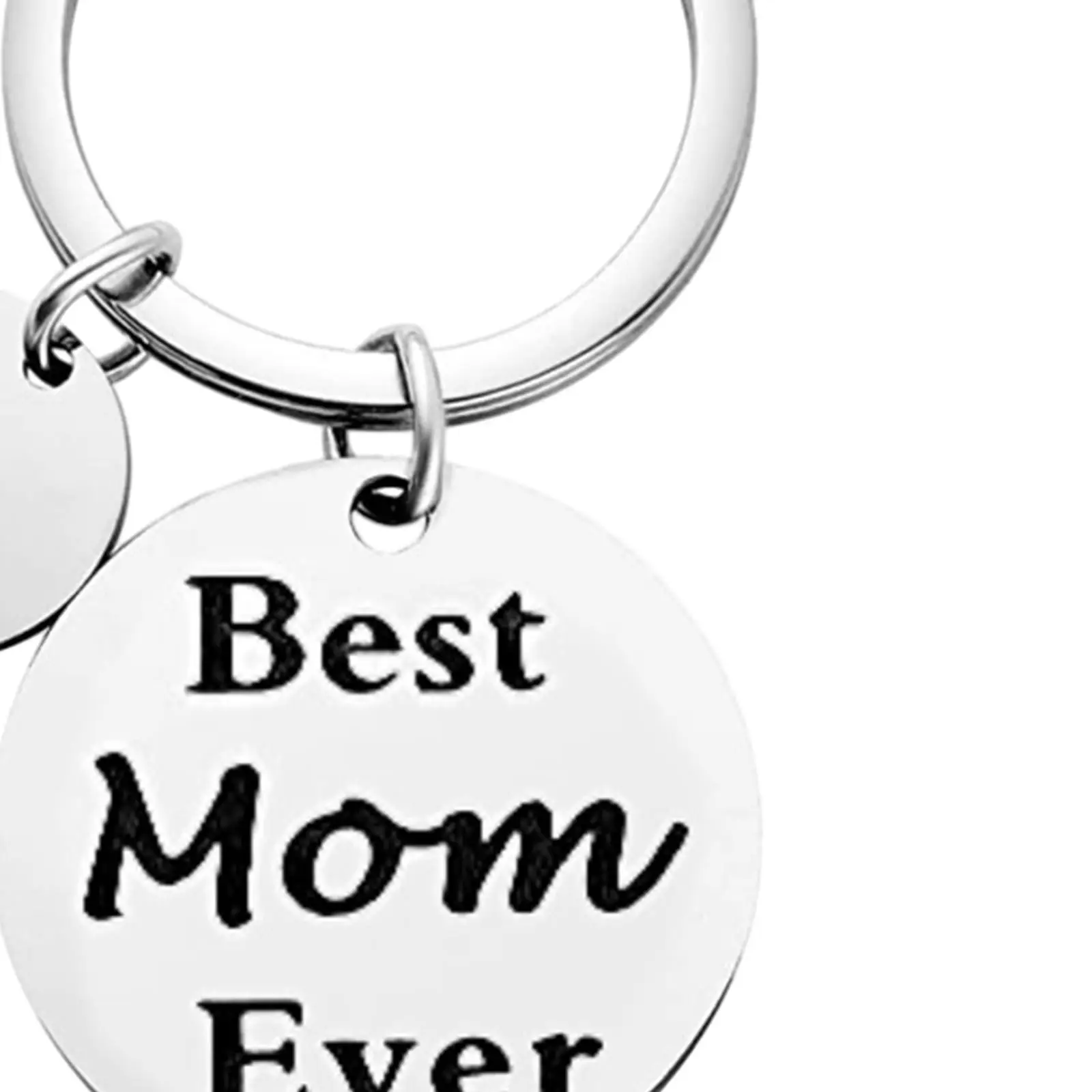 Mother Keychain Pendant Silver Titanium Steel Keyring DIY Decoration Anniversary Birthday Gifts for Women