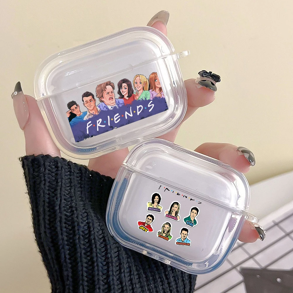 Earphone Case For Airpods 4 3 2 1 Pro3 Pro2 With Keychain Central Perk ​Friends For Airpods 4 Charging Clear Cover