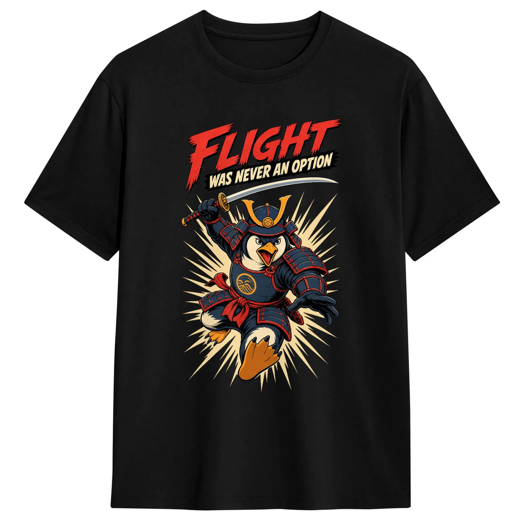 Penguin Flight was Never an Option Funny Bird Cotton T-Shirt For Men Beach  Vintage T-Shirts Harajuku Tees Wholesale Clothes