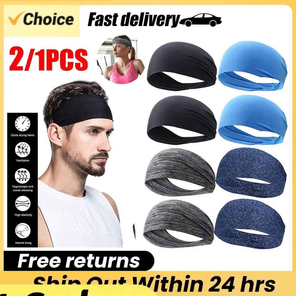 

2/5 шт. эластичные спортивные повязки на голову для мужчин и женщин, повязки для йоги, головные уборы, аксессуары для волос для тренировок