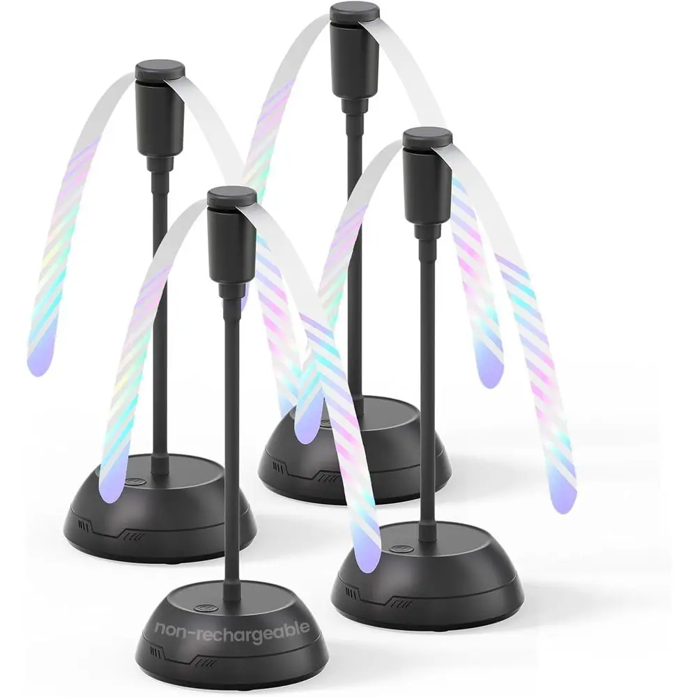 4-Pack Portable Table Fan with Flexible Gooseneck and Soft Blades, Sound Table Fan or BBQ, Picnic, Party, Patio (Non-rechargeabl