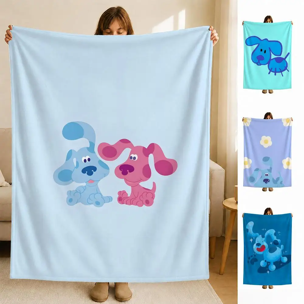 Couverture en flanelle douce pour enfants B-Blue C-Clues, pour lit, chambre à coucher, canapé, pique-nique, respirante et douce pour la peau, cadeau