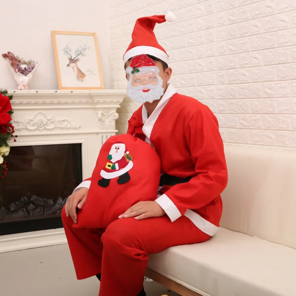 

Christmas Decoration Hat Beard Santa Claus Dress Up Make Up Cosplay Christmas Santa Costume Suit Creative Comfortable Winter