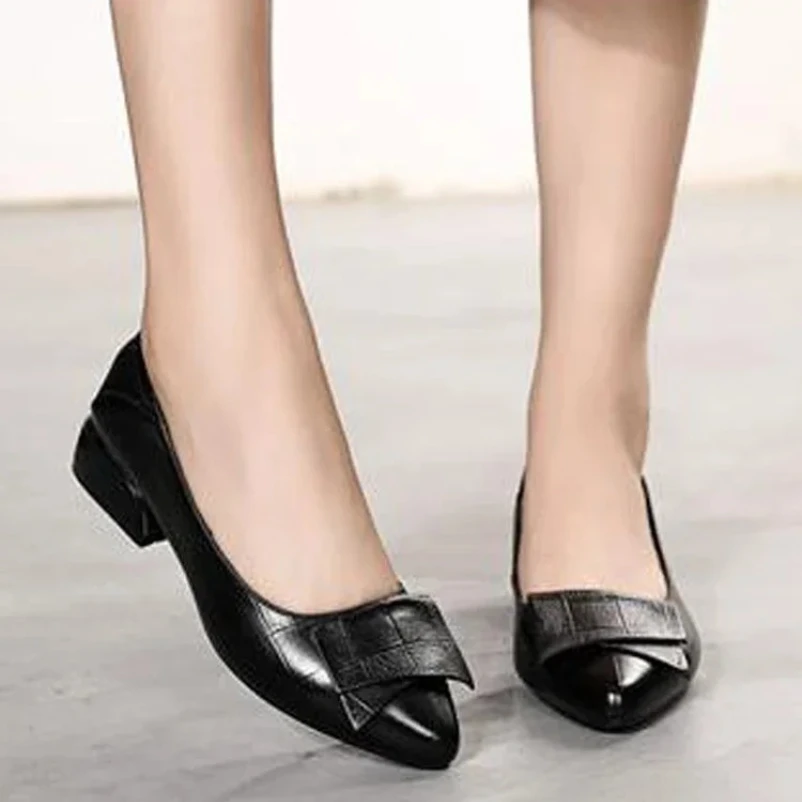 

Женские туфли-лодочки на толстом каблуке 2025, туфли-лодочки из натуральной кожи с острым носком, красочные вечерние туфли на квадратном каблуке ручной работы, большие размеры