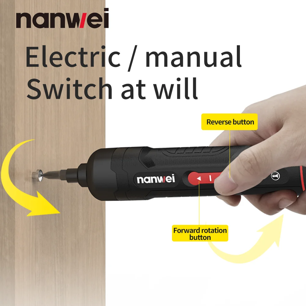 NANWEI Speed Regulating Electric Screwdriver Small Rechargeable Electric Driver Household Multifunctional Mini Electric Screwdri