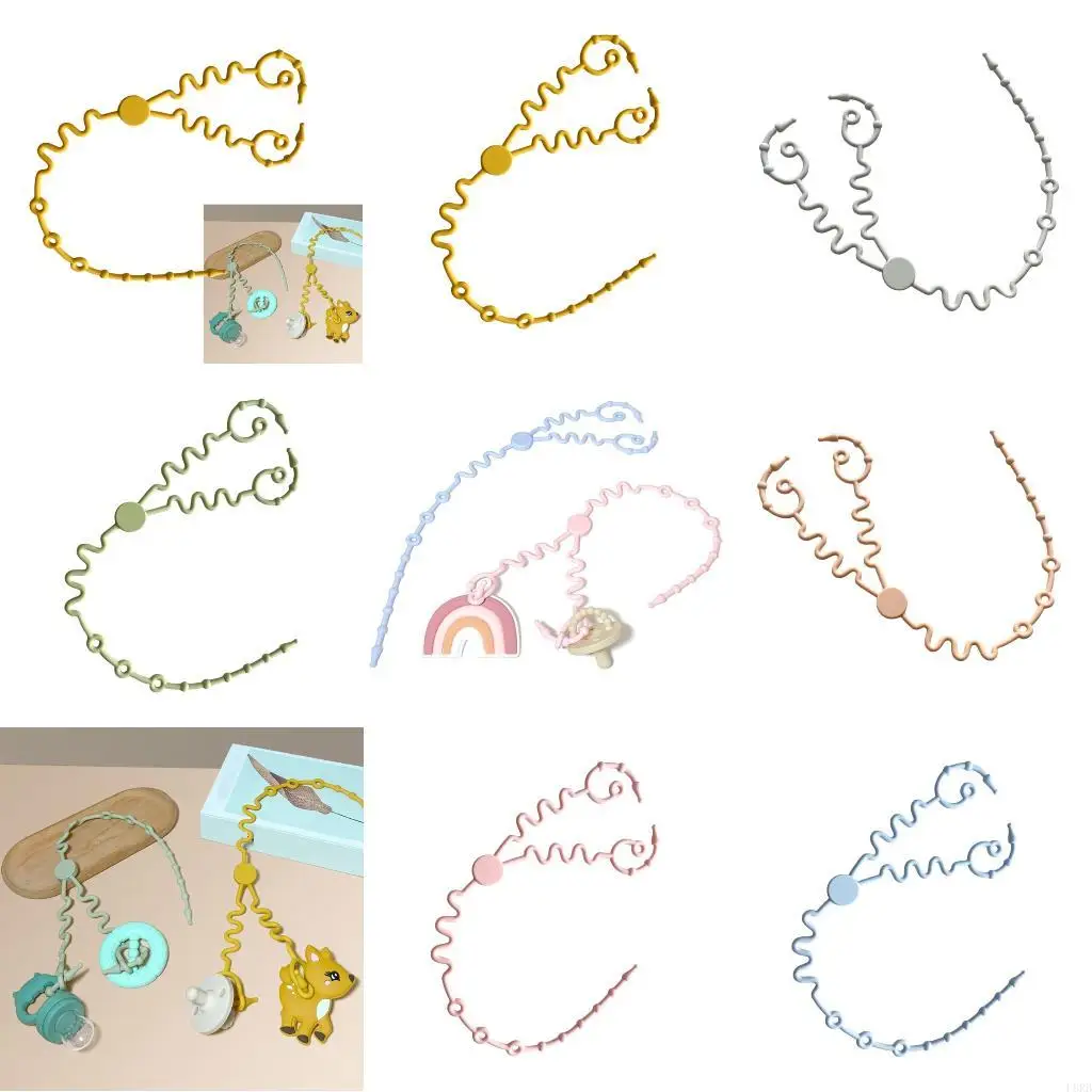 

2 IN 1 Silicone Teether Link for Toddler Anti Lost Design Pacifier Chain Practical Solution for Shopping Trip Daily L8RB