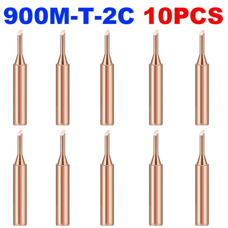 

10Pcs/Lot 900M-T-2C Soldering Replacement Temperature Solder Iron Tips Head Tool 936,937,938,969,852D Soldering Station Welding