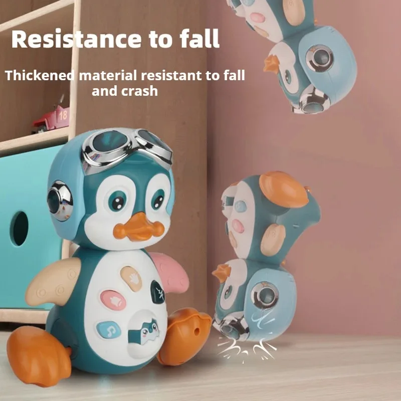 Interactive Walking Penguin Toy, Dancing Musical Baby Toy with LED Lights, Encourages Crawling Learning for Toddlers Infant Kids