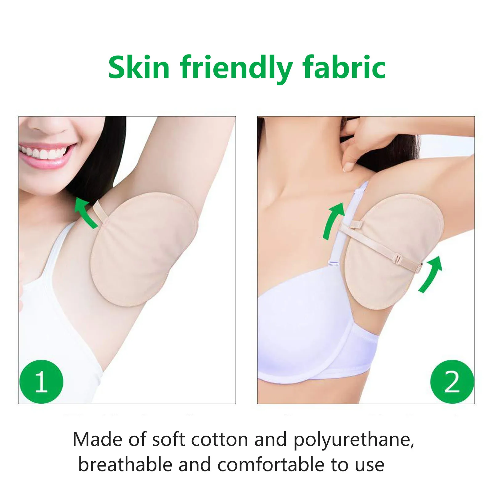 2pcs Underarm Pads Reusable Adjusted Breathable Cotton Armpit Sweat Strap Pads For Women Men Underarm Pads Cotton Underarm Pads