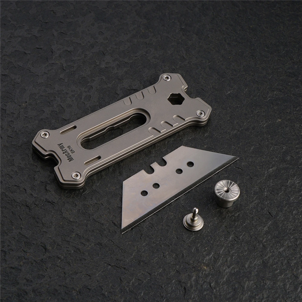 MecArmy EK16 Titanium Utility Knife Multifunctional Pocket Utility Knife Mini Art Knife Cutter knife /Hexagon screwdriver