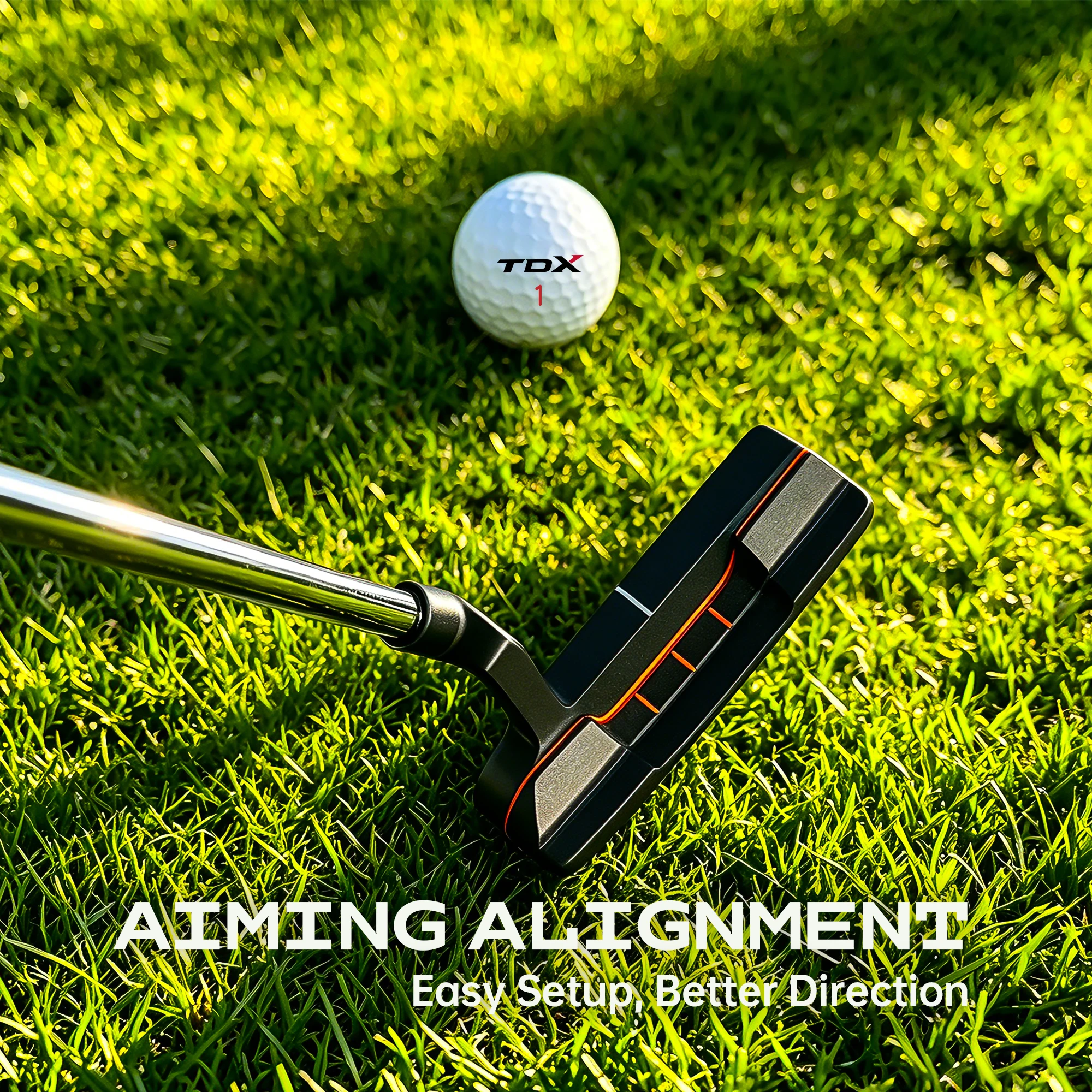 TDX TD‑05 Golf Putter for Men, Blade Style Putter with Precision Milled Face, Non‑Slip Grip, Alignment Aiming System, Optimized