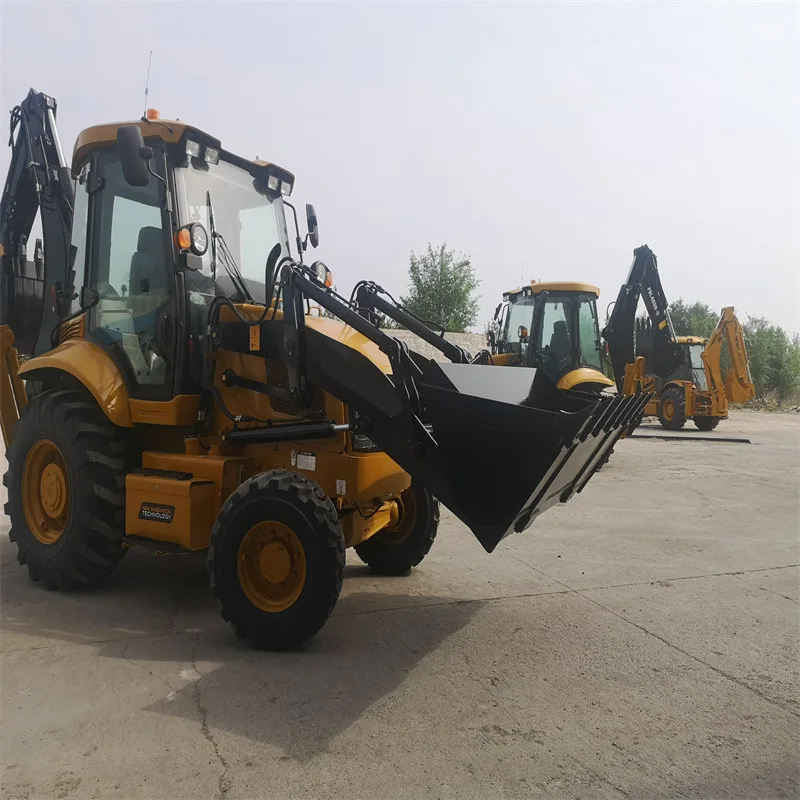 Hot In Russia Hydraulic System Excavation Loading Excavator 4 Wheel Drive Bucket Backhoe Loader