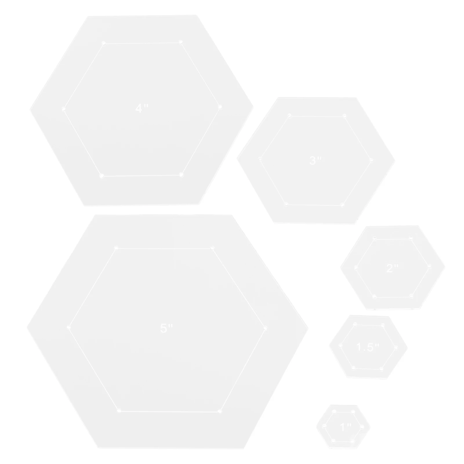 

6pcs Acrylic Quilting Template Sewing Patchwork Stencil Embroidery Craft Diy Clothing Templates Durable Measurement