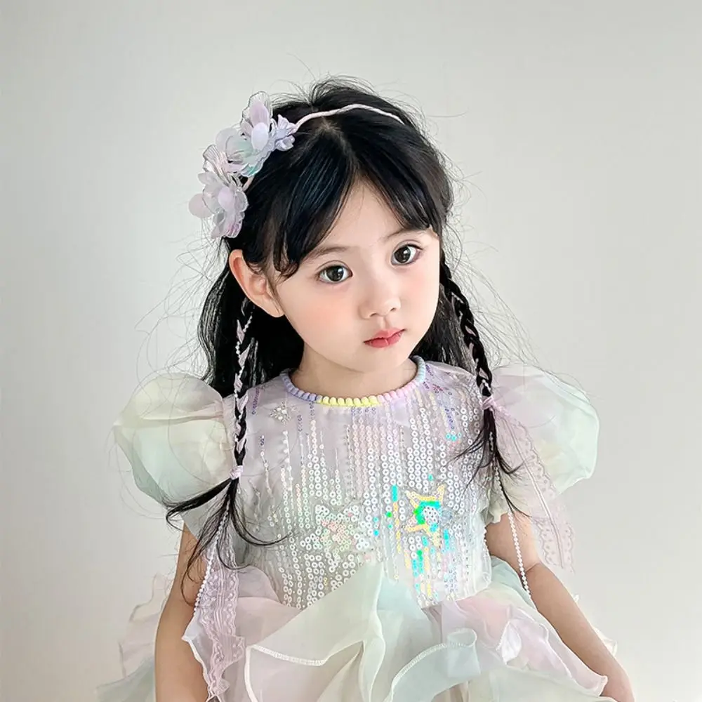 

New Butterfly Ribbon Hairbands Cute Korean Princess Hair Hoop Sweet Flower Children Headband Hair Accessories