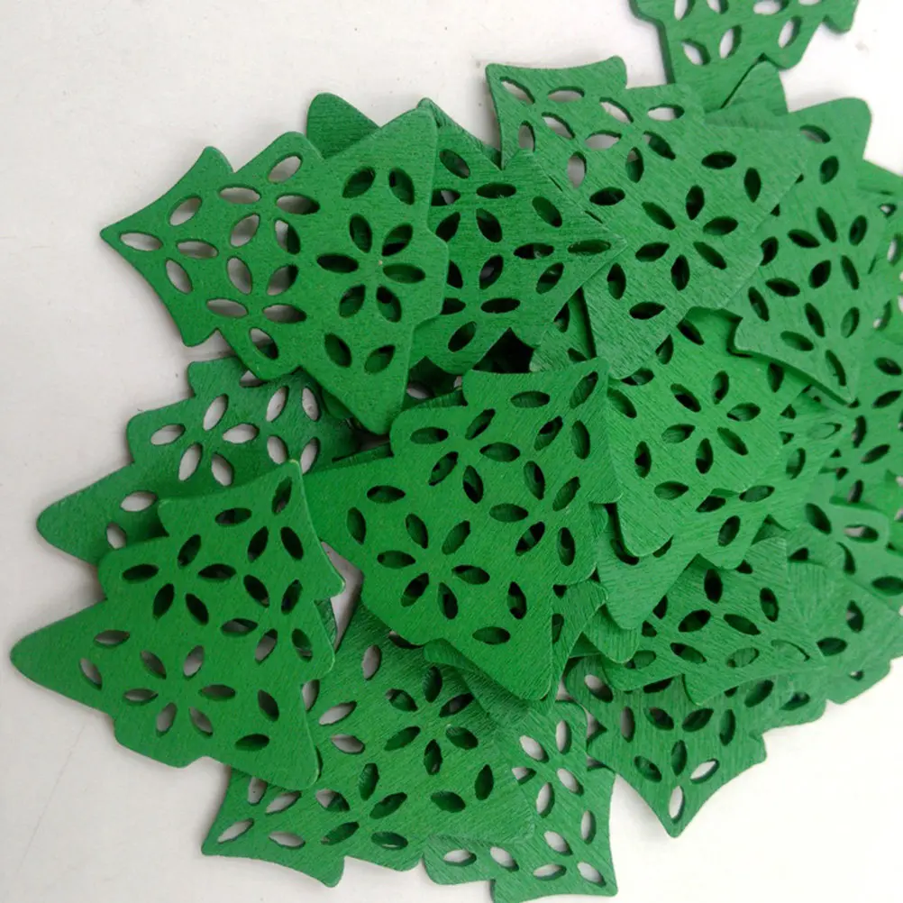 50Pcs Unfinished Wood Christmas Tree Slices Smooth Sanded Natural Wood Cutouts for DIY Crafts Ornaments Decor Coasters Photo