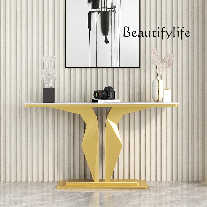 Light luxury enigma platform against the wall ultra-narrow decorative end view table simple modern designer fashion