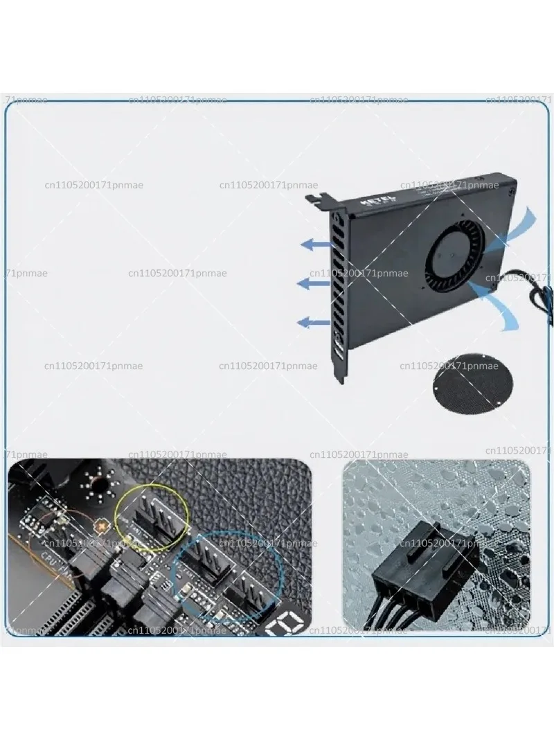 2U Server Cooling Fan 80mm Mini Ventilation Fan for Half-Height PCI Slot Chassis Airflow