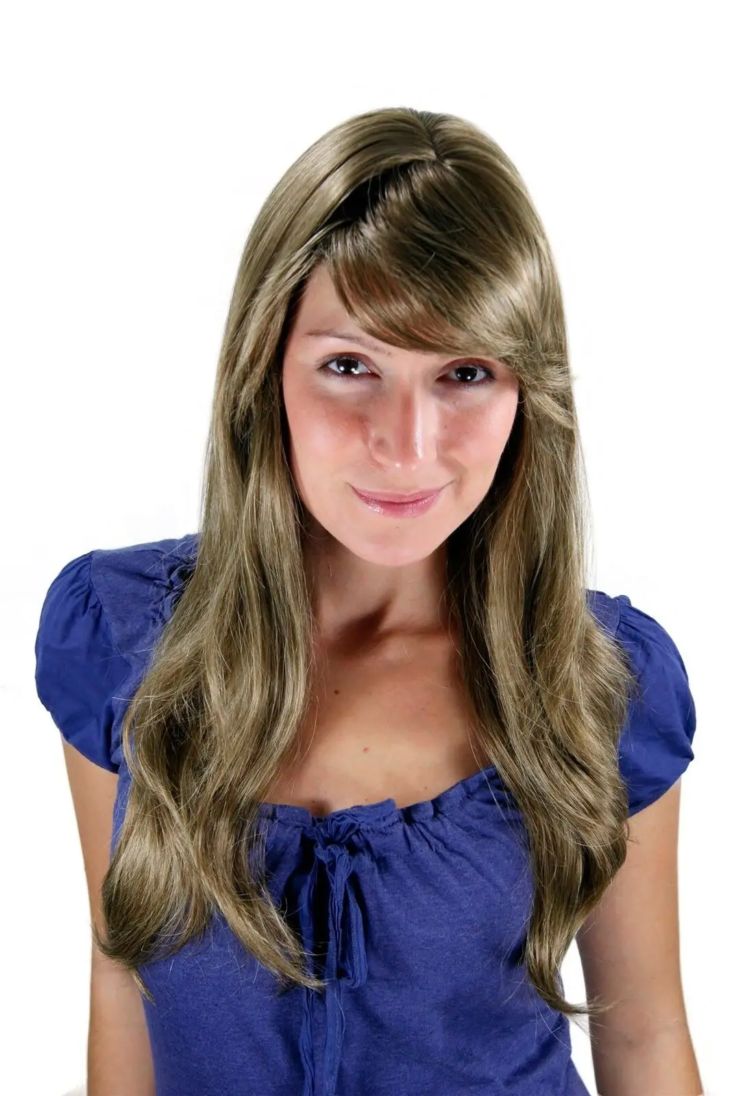 

Dark Blonde Light Brown Wavy Long Part Hair 60cm Wig Synthetic