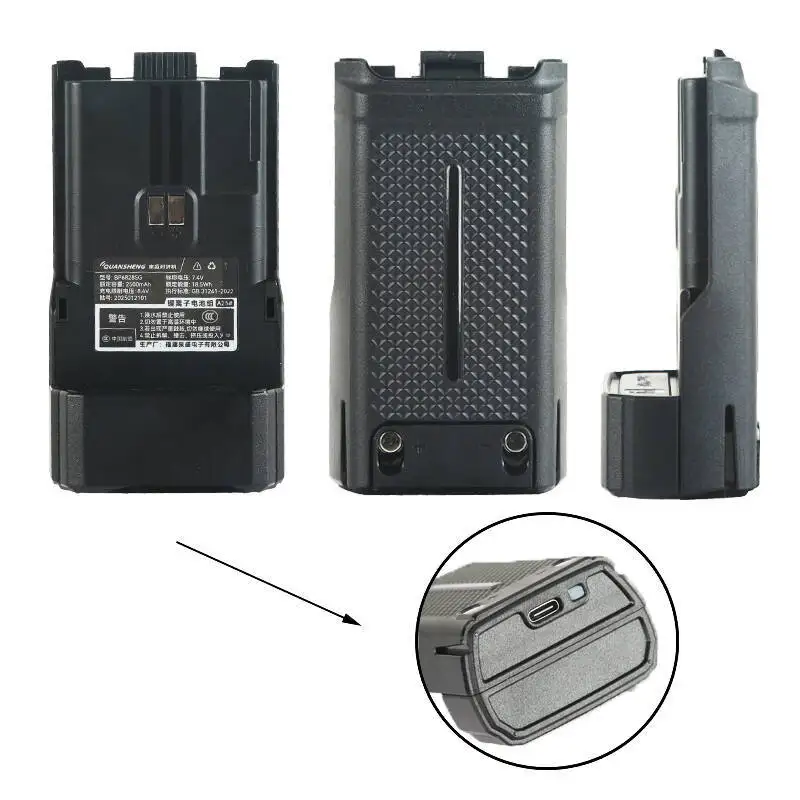 Walkie Talkie Battery 1400/2500mAh DC8.4V Li-ion Battery For QUANSHENG UV-K1 UV-K1(8) Two Way Radios Replacement Accessory