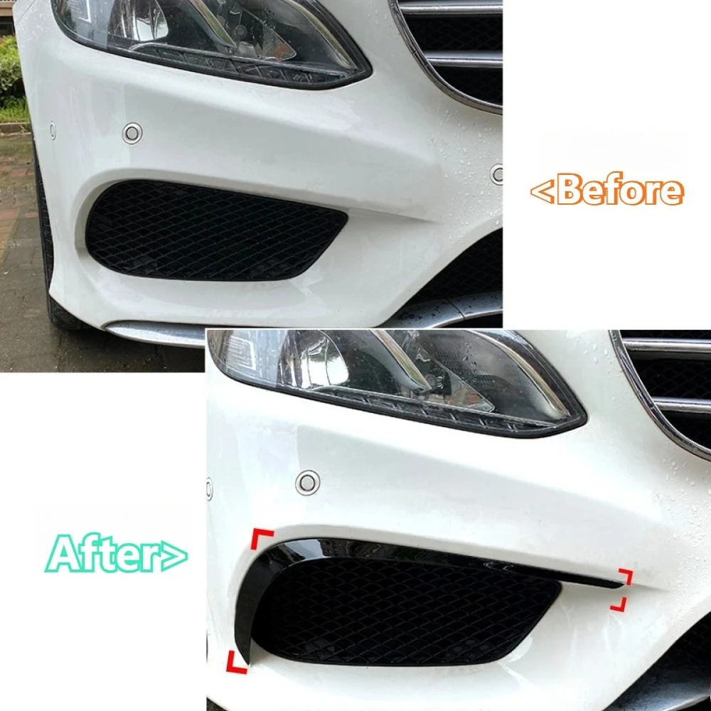 For Mercedes-Benz E-Class W212 2013-2015 Fog Light Eyebrow Trim Front Bumper Spoiler Fog Lamp Air Vent Car Styling Kits ABS view 4