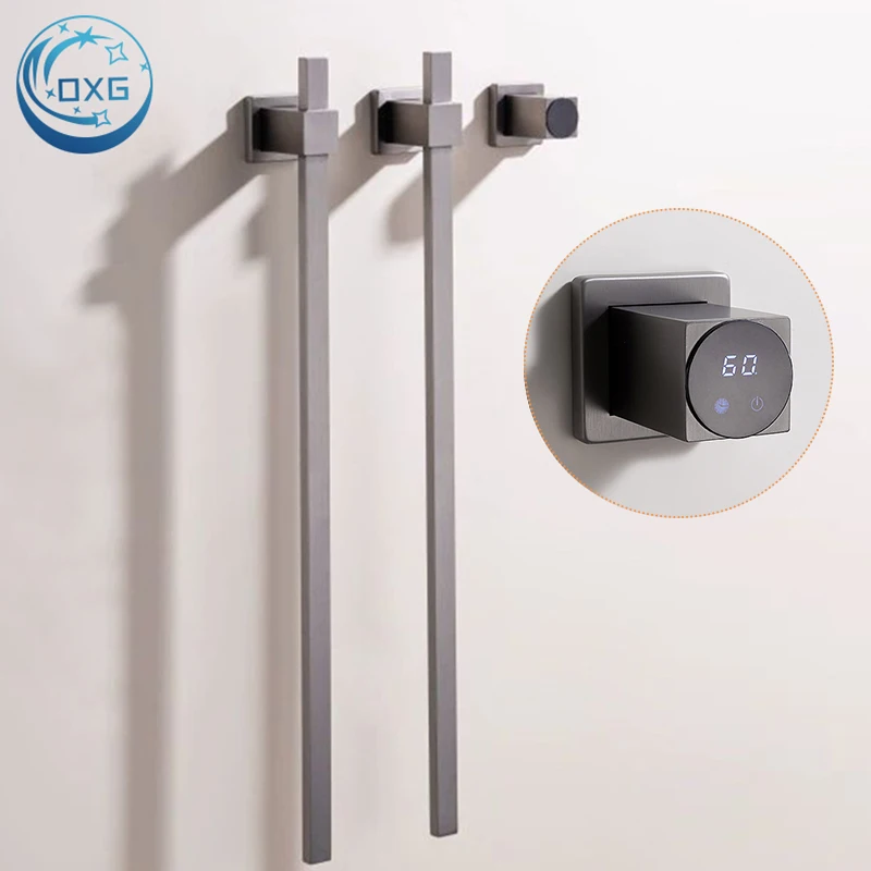 OXG Smart Electric Heated Towel Rack Heated Bathroom Towel Rack Timed Temperature Control Concealed Installation 2 OR 3 Bars