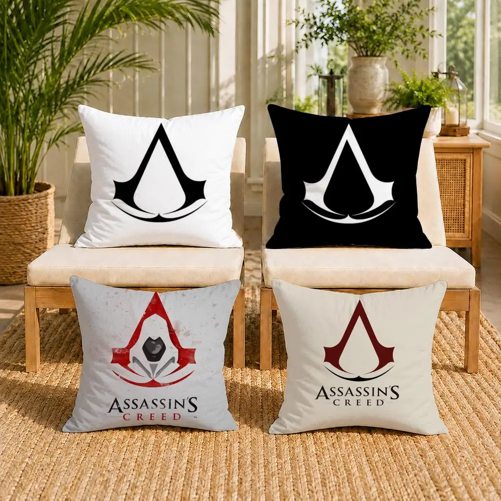 A-Assassins CreedS Cushion Cover Soft Short Plush Double-Sided Printing Home Decor Machine Washable Pillow Case Gift