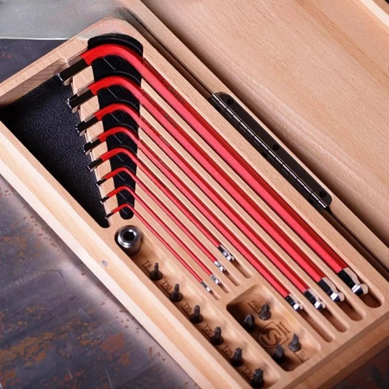 Bicycle mountain road bike wooden box hexagonal tool star tool combination