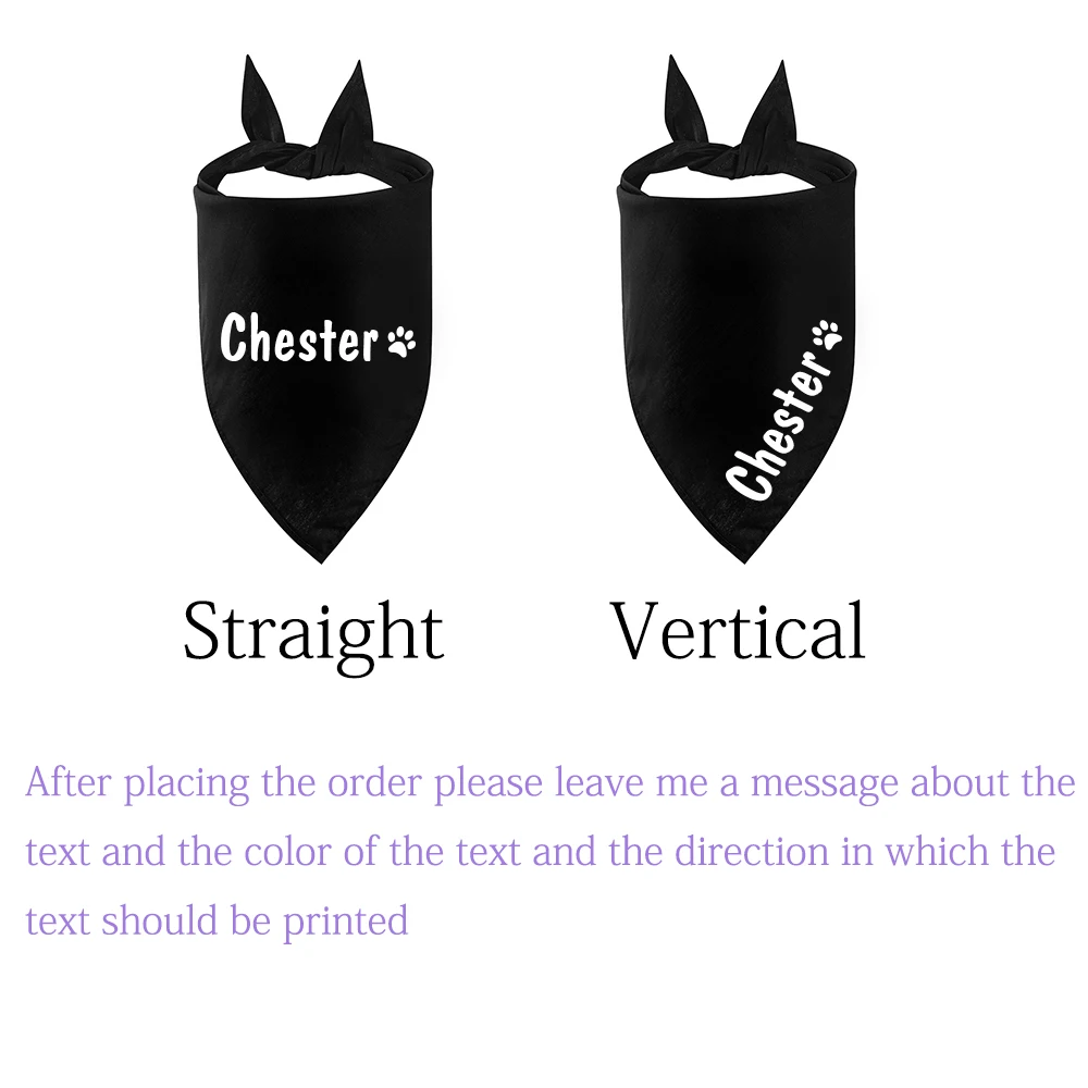 개인화 된 애완 동물 이름 삼각형 스카프, 맞춤형 강아지 반다나, 턱받이 칼라, 개를 위한 사랑스러운 선물, 목도리, 애완 동물 액세서리