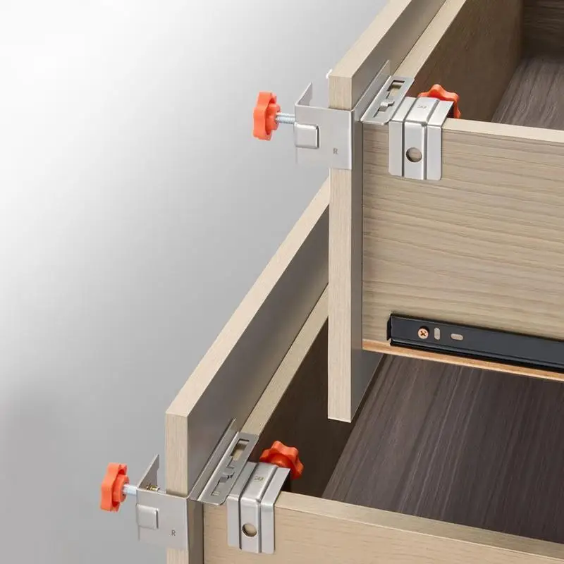 Adjustable Drawer Front Clamps for 10-30mm Thick Panels, Stainless Steel Drawer Fixing Clips for Drawer Front Mounting