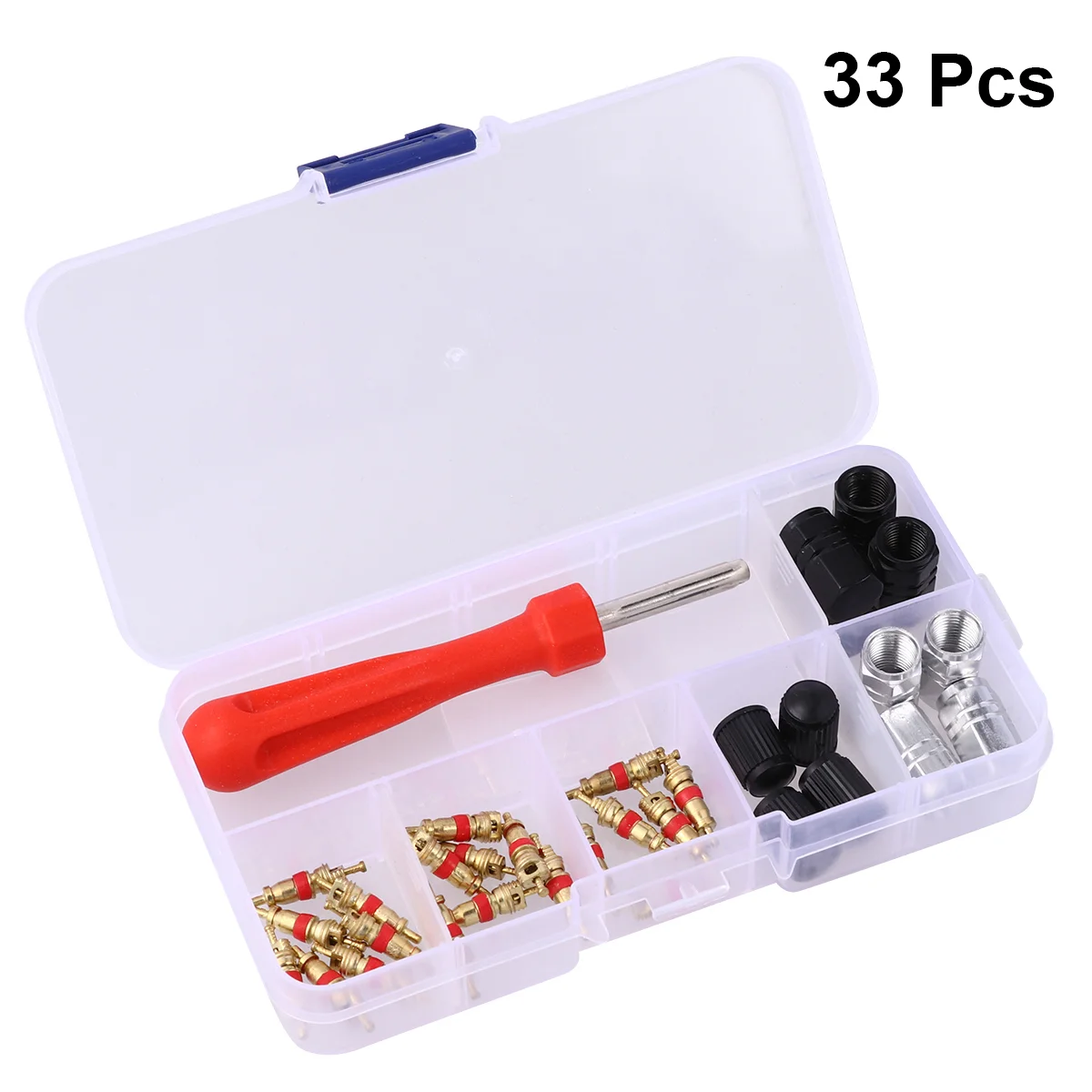 33 Pcs Automotive Tools Schrader Valve Bike Core Remover Tire Wrench Car Repair Suite