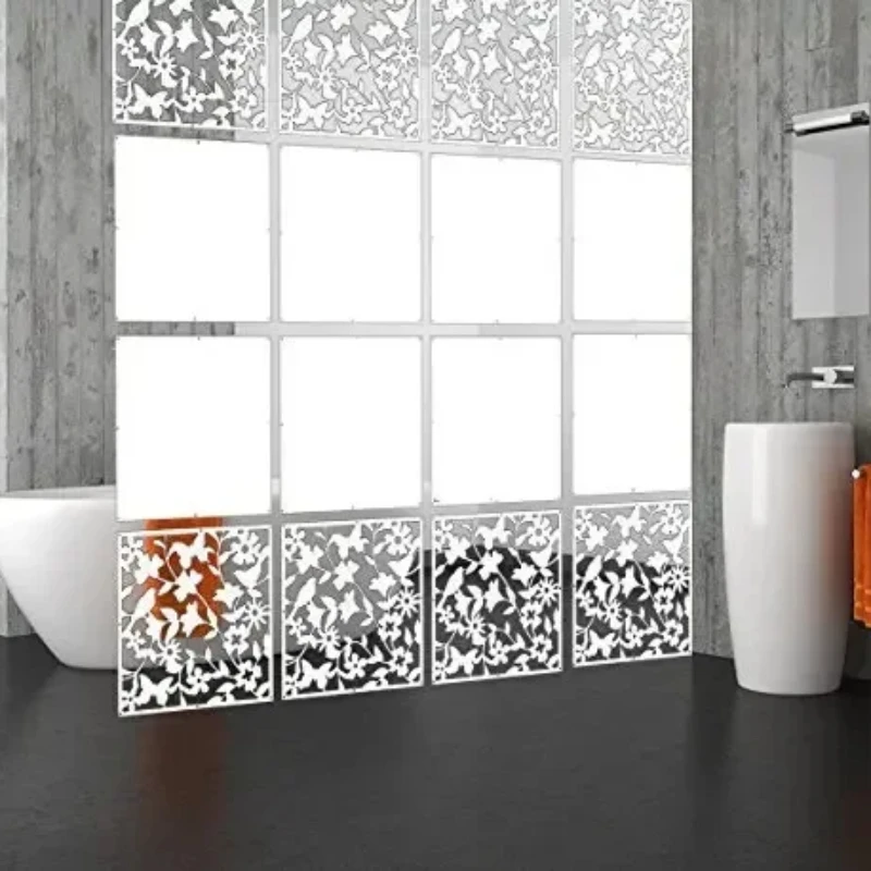 12pcs/lot  Room Safety Pvc Panel Screen Bird Flower Living,dining,study,sitting-room,hotel And Bar Decoration 15.7\