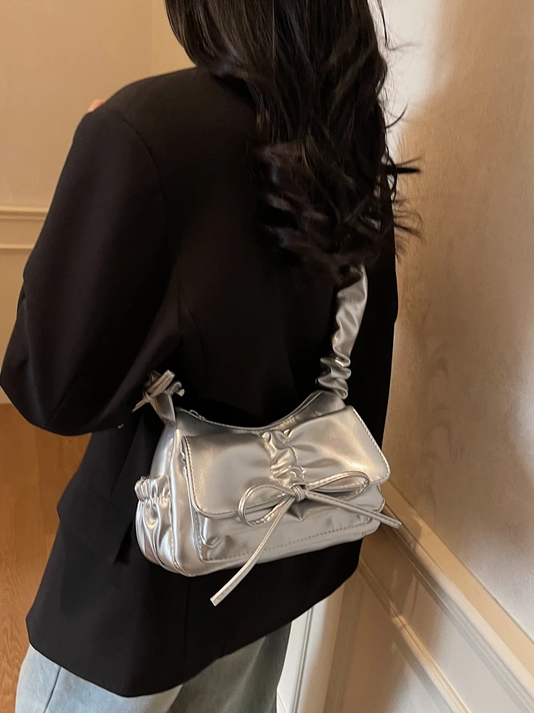 Faionable مطوي تحت الإبط حقيبة نسائية 2025 الاتجاه الجديد تنوعا حقيبة كتف مفردة النسخة الكورية حقيبة كروسبودي عالية الجودة #4