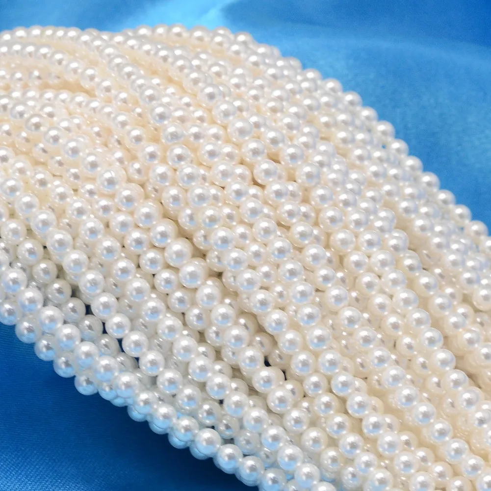 

5 Strands 2.5/3mm Round Imitation pearl Beads White Loose Spacer Beads For Jewelry Making DIY Bracelet Necklace Accessories