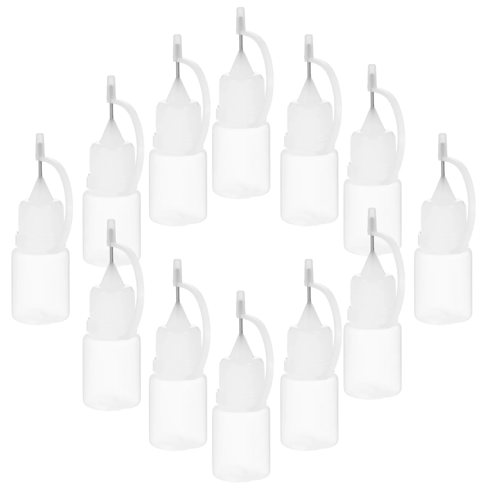 30 bottiglie da spremere ricaricabili da 5 ml con punta dell'ago, mini bottiglie vuote per vernice con colla a olio per progetti artigianali riutilizzabili