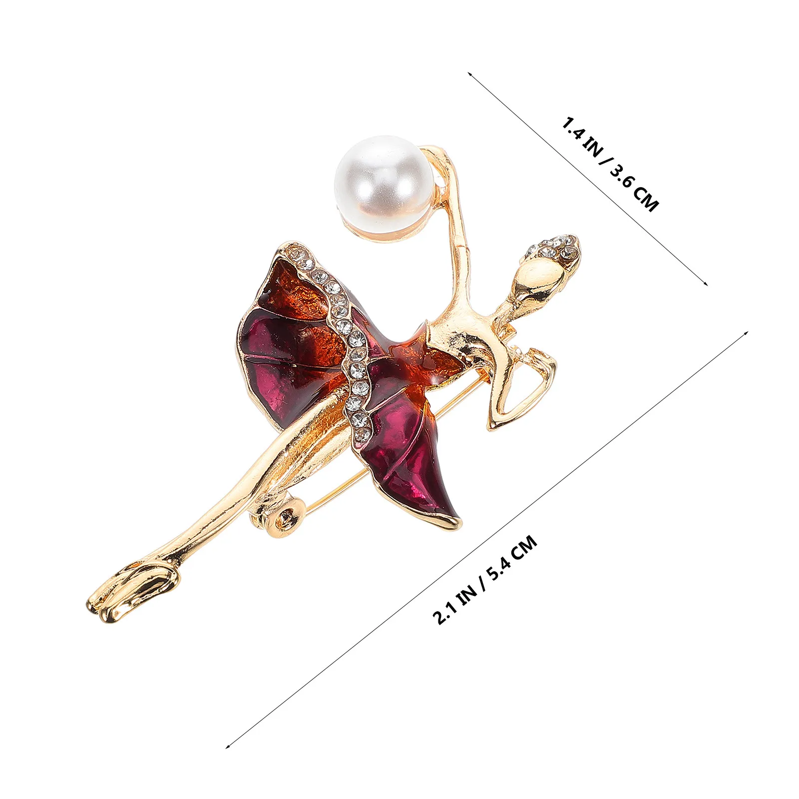 Crystal Ballet Brooch Pin Rhinestone Zinc Alloy Versatile Elegant Brooch for Women Dance Competition Casual Formal