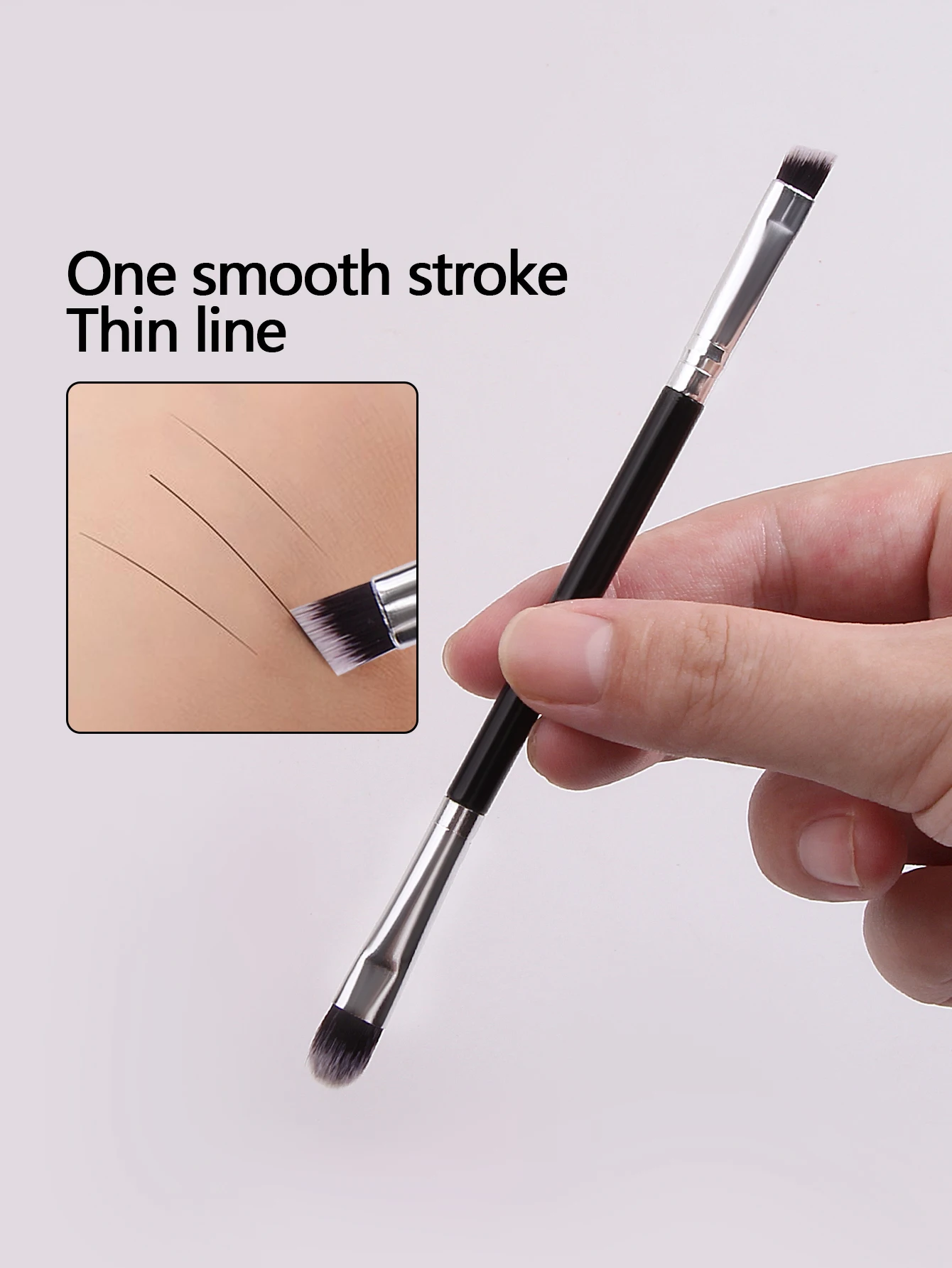 2Pcs Double Head Eyeliner Brushes Fine Angle Flat Brow Brush Eyes Makeup Brush Precise Detail Eyeshadow Smudge Brush