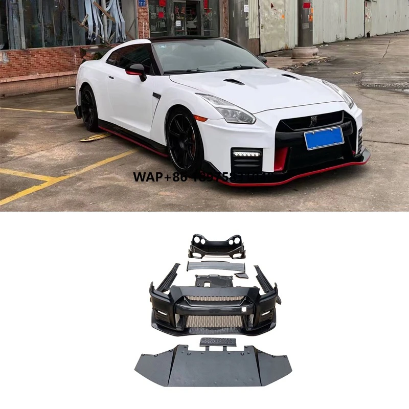 High Quality Nismo Style Half Carbon Body Kit Bumper Front Lips Spoiler Diffuser Side Skirts for