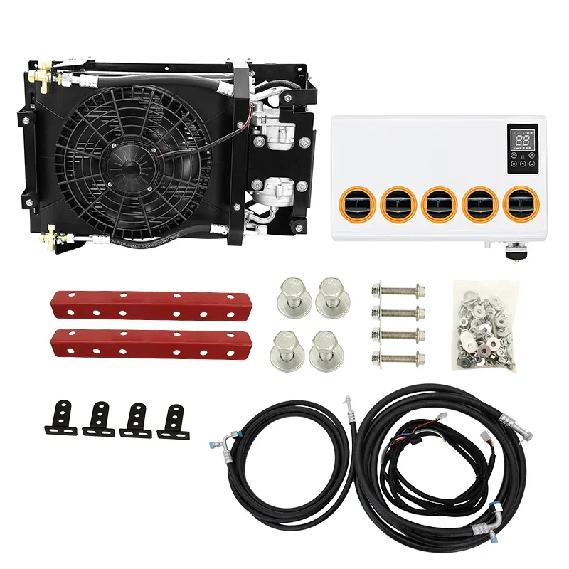 RV Car Under Dash 12V/24V Electric Compressor Air Conditioner with 2800W Cooling Capacity 600W-800W Power for Retrofit/Upgrade