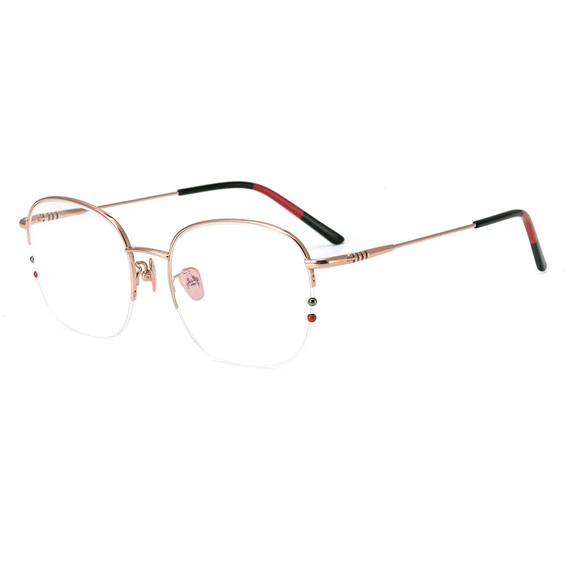 

Ultra-light pure titanium myopia glasses frame, handmade square half-frame glasses frame